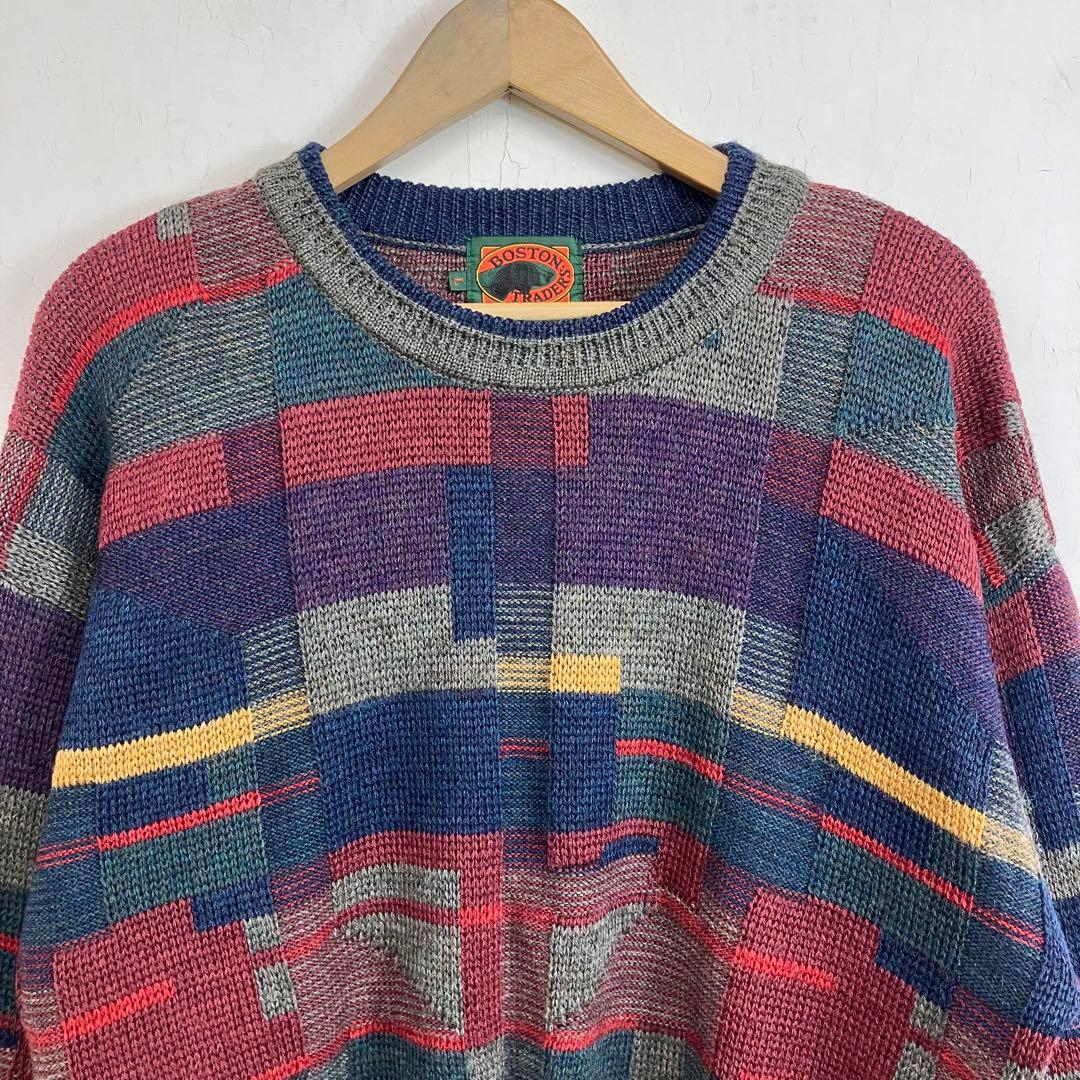 90s クレイジーパターン ニット パッチワーク マルチカラー VINTAGE — image 2