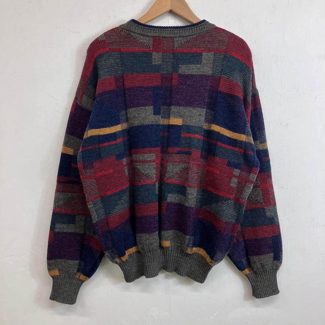 90s クレイジーパターン ニット パッチワーク マルチカラー VINTAGE — image 5