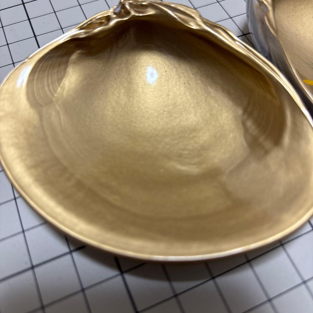 貝香合　松の絵柄の金色香合 — image 4