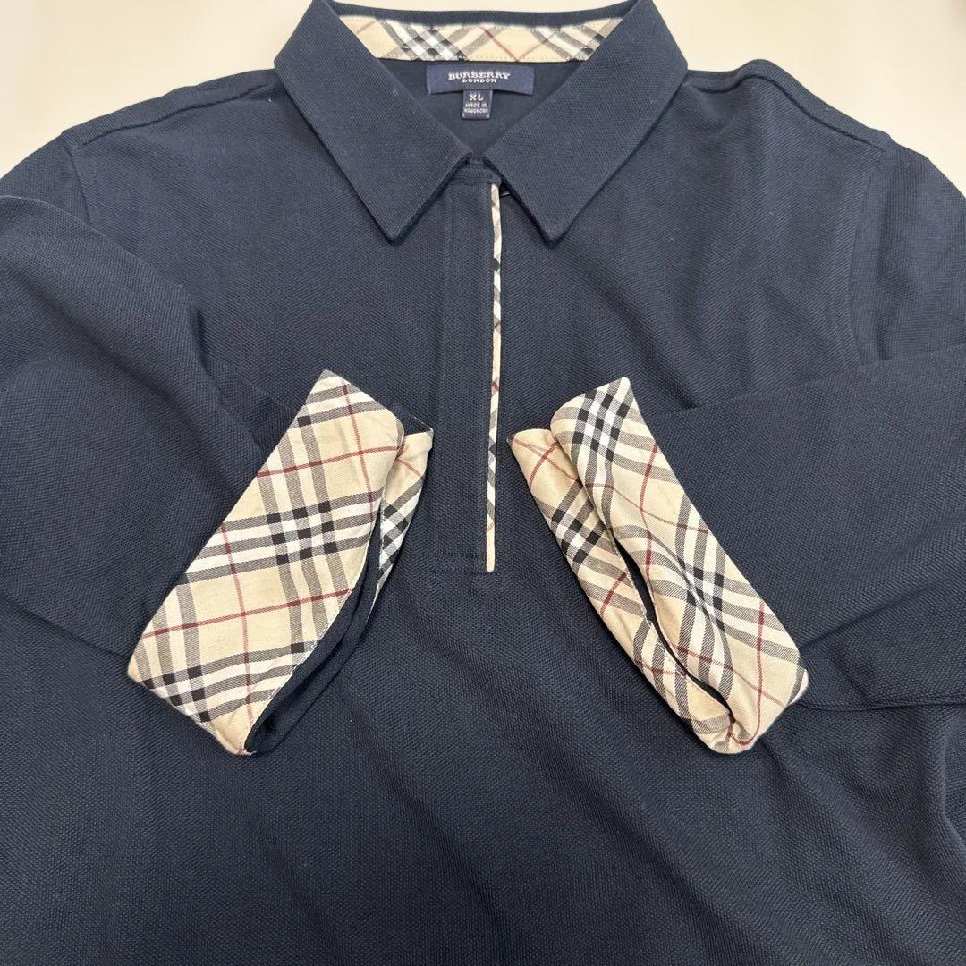 BURBERRY バーバリーロンドン　ノバチェック ポロシャツ 七分袖 XL — image 3
