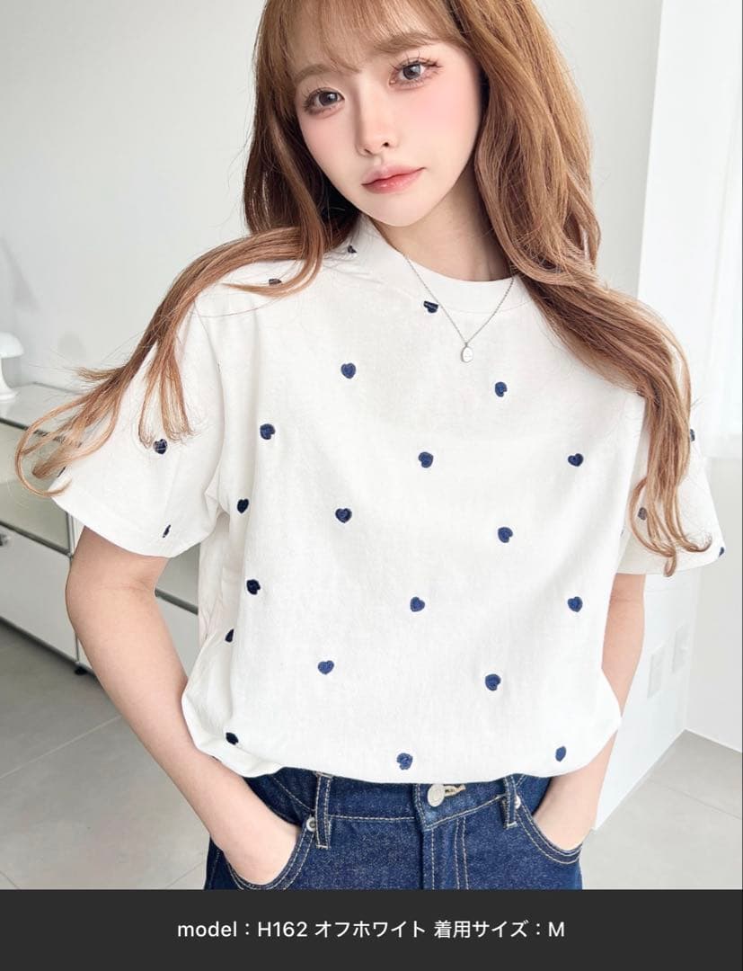 moment+ ハート柄Tシャツ　L — image 2