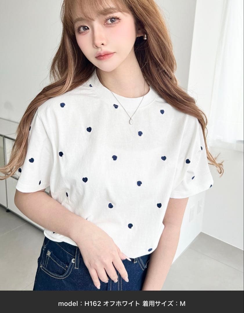 moment+ ハート柄Tシャツ　L — image 4