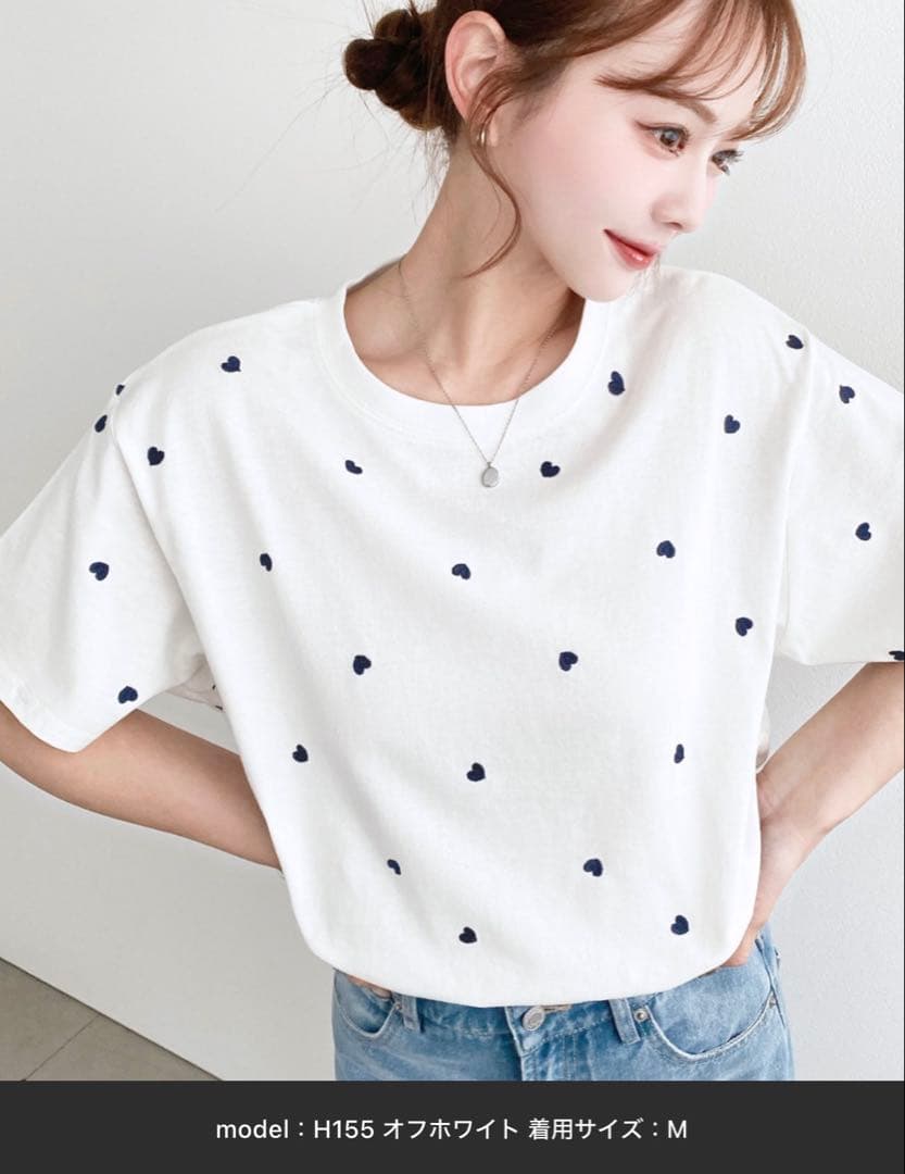 moment+ ハート柄Tシャツ　L — image 5