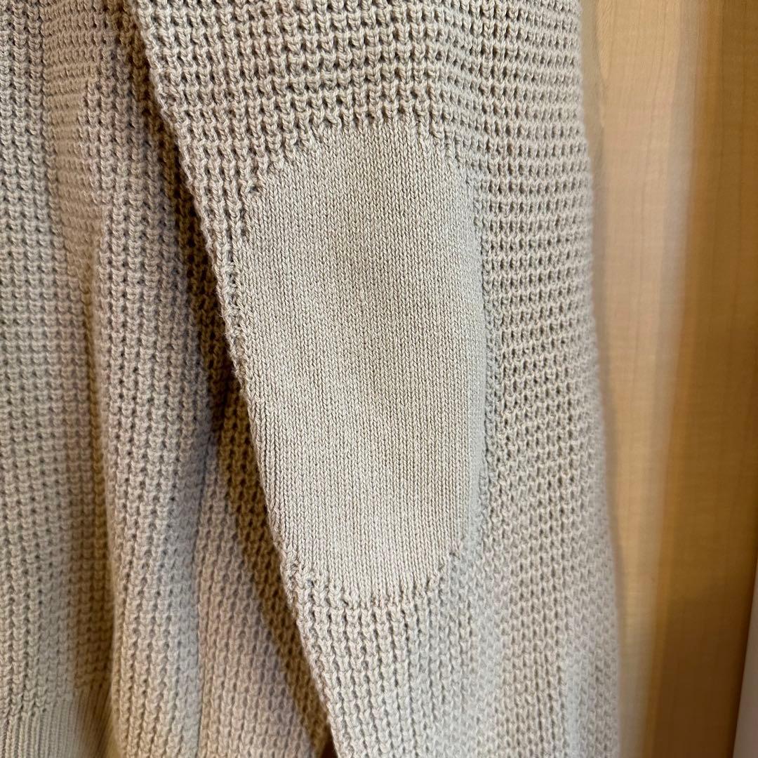 無印良品　ワッフル編み クルーネックニット ベージュ Lサイズ — image 4