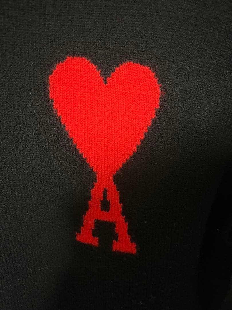 正規品　AMI Paris ハートロゴ ニット セーター ブラック — image 3