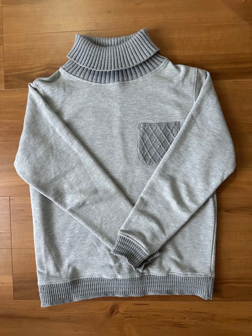 タートルネック ニット セーター グレー — image 3