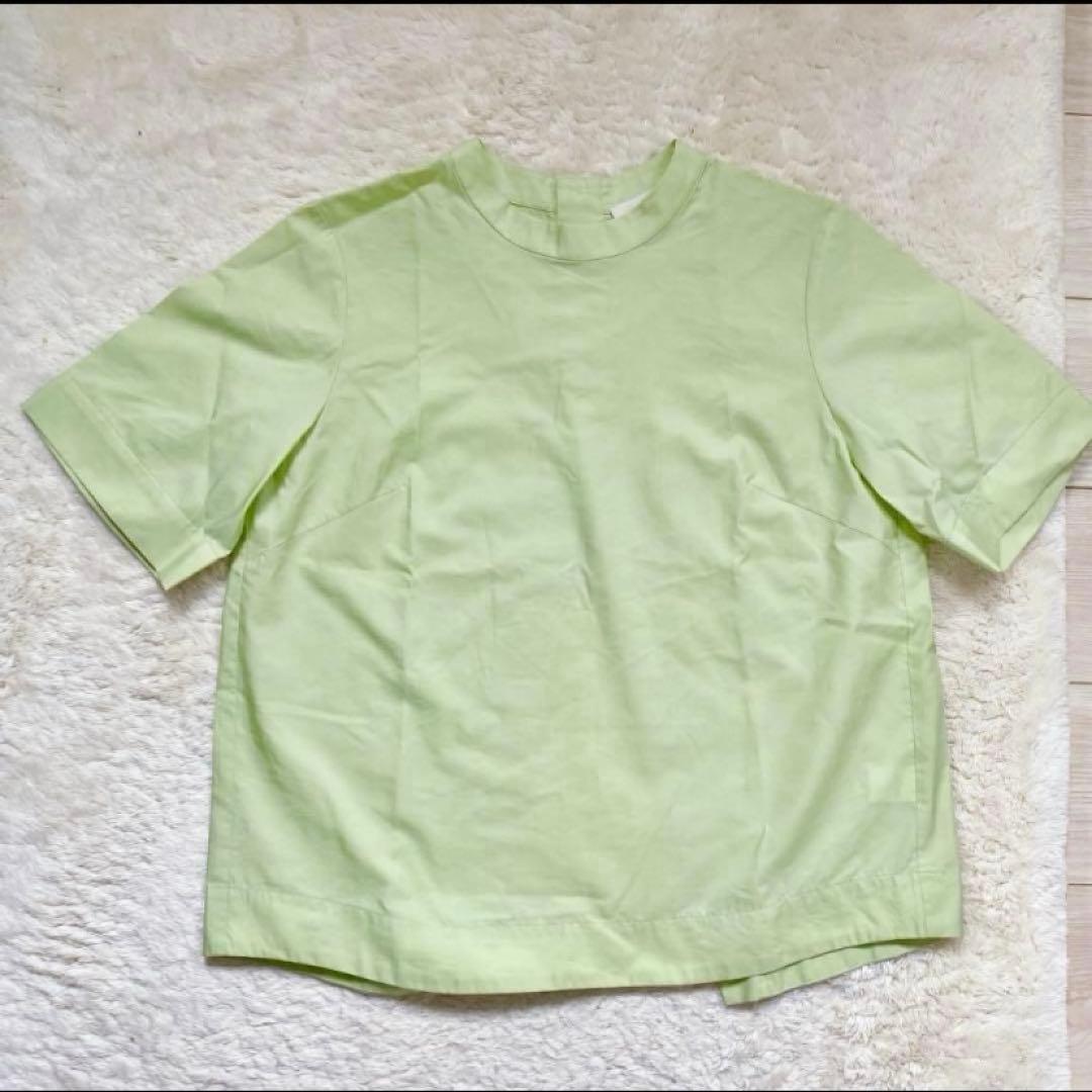 【未着用】イウエンマトフ★タイプライターショートブラウス シルク 半袖Tシャツ — image 3