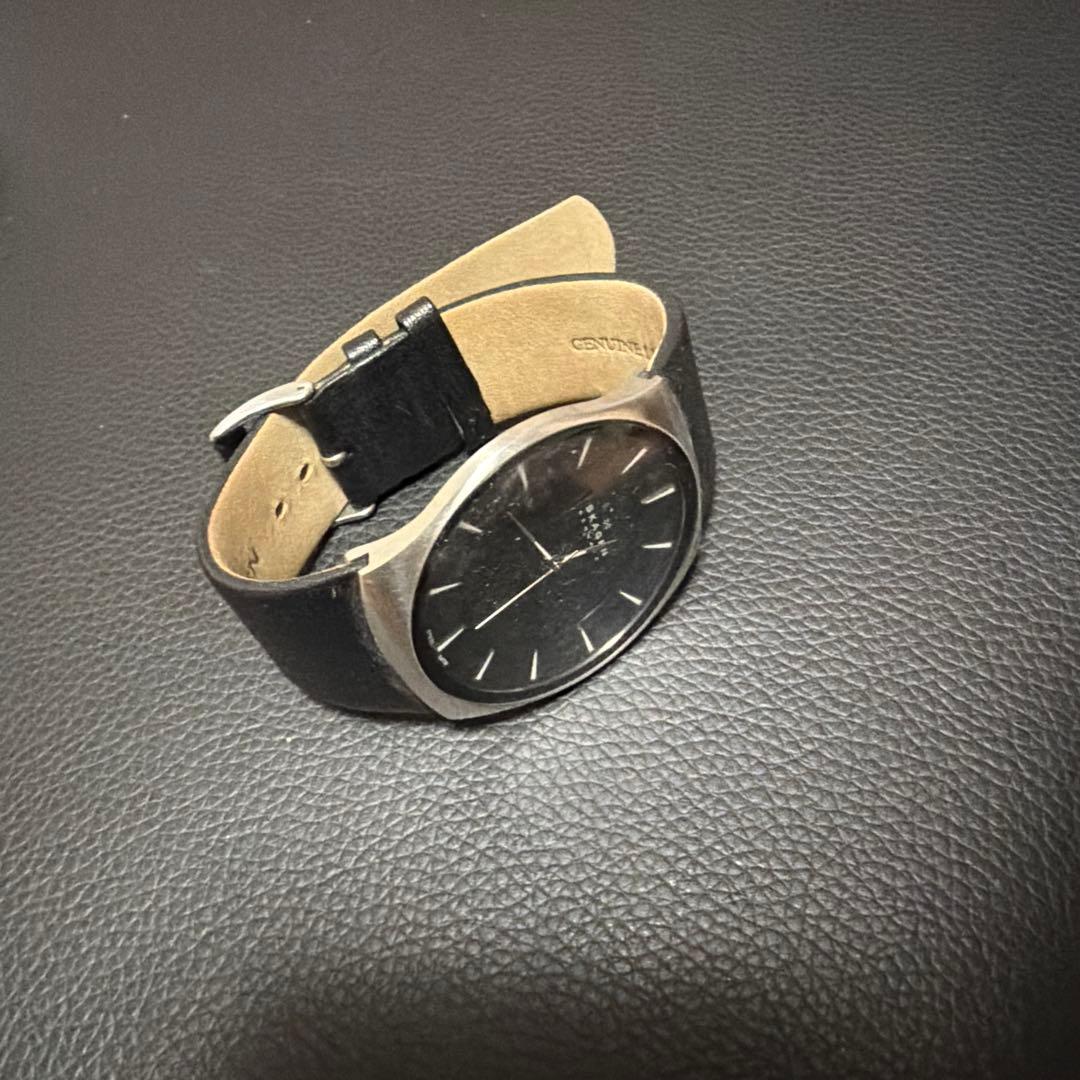 SKAGEN 腕時計 ブラック文字盤 レザーベルト — image 2