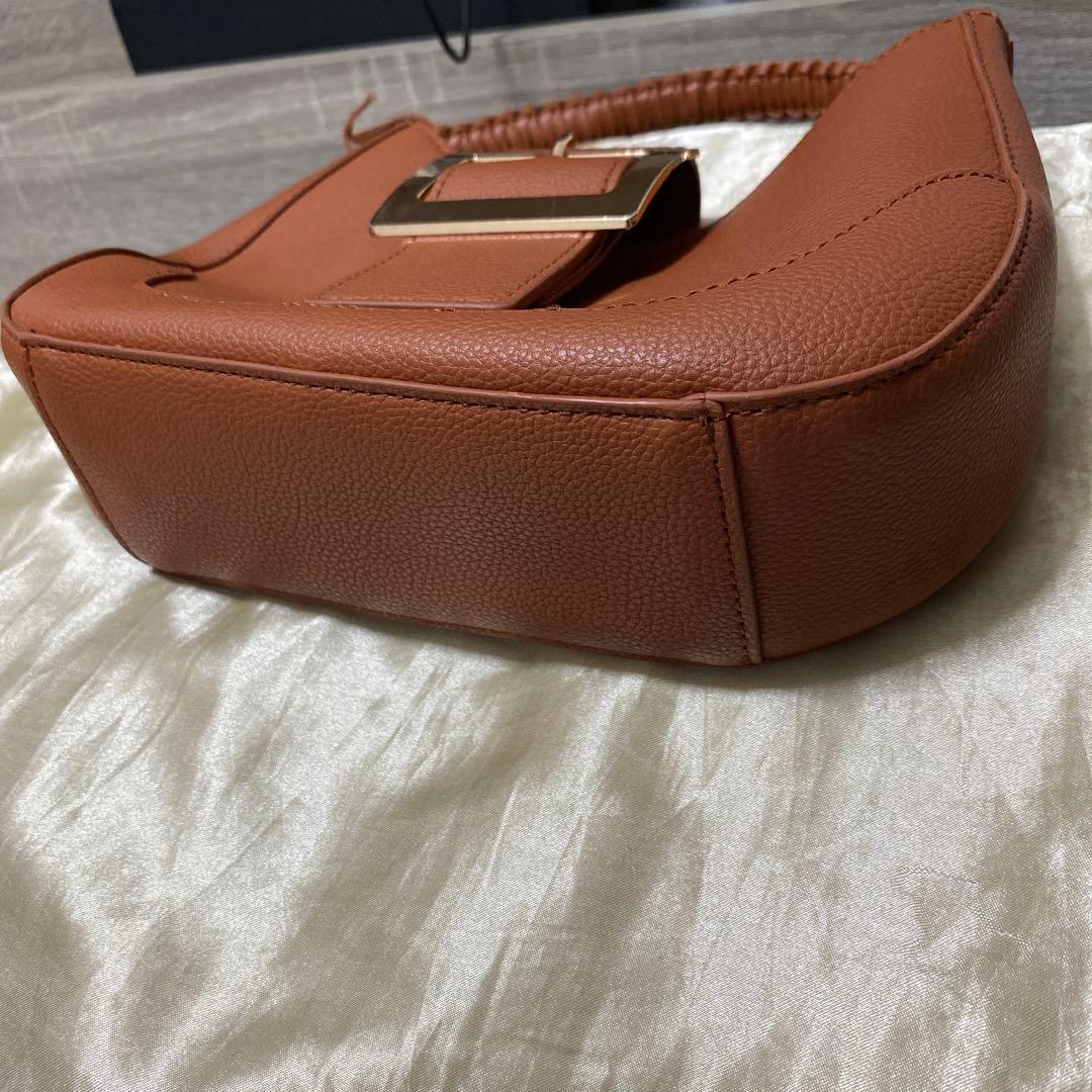 ブラウン ハンドバッグ 編み込みハンドル — image 4