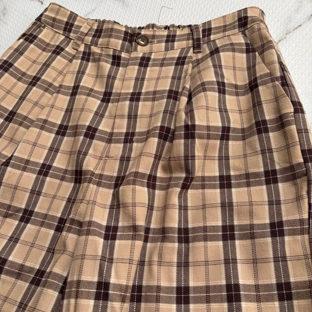 COLZA チェックパンツ L ベージュ ブラウン ワイドパンツ ハニーズ — image 2