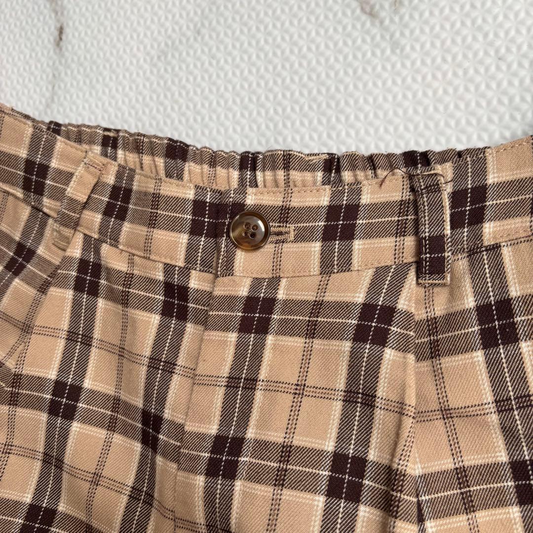 COLZA チェックパンツ L ベージュ ブラウン ワイドパンツ ハニーズ — image 4