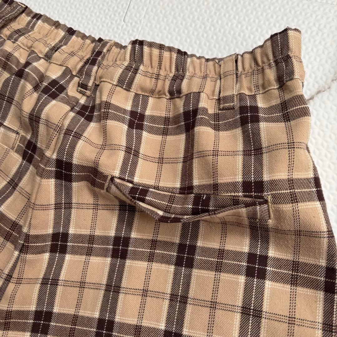 COLZA チェックパンツ L ベージュ ブラウン ワイドパンツ ハニーズ — image 5