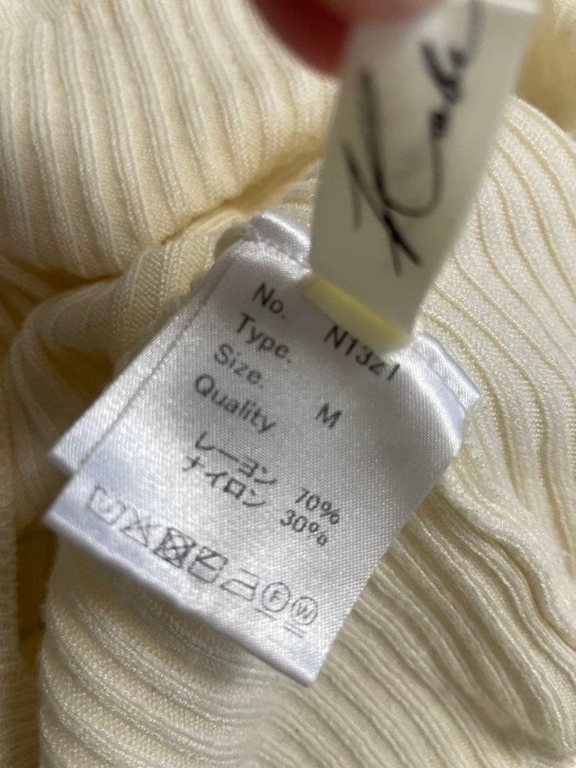 【美品】神戸レタス ヘンリーネック アイボリー リブニット 長袖 カットソー — image 5