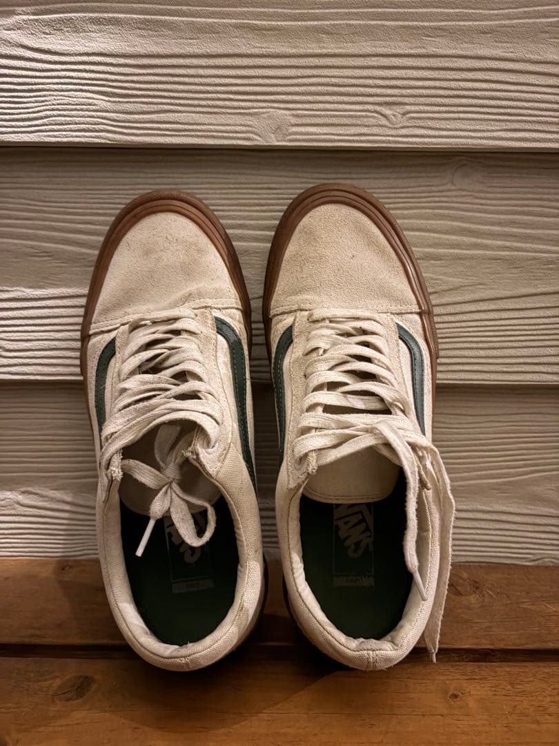 VANS Old Skool PRO ホワイト グリーン ガムソール27.5 — image 4