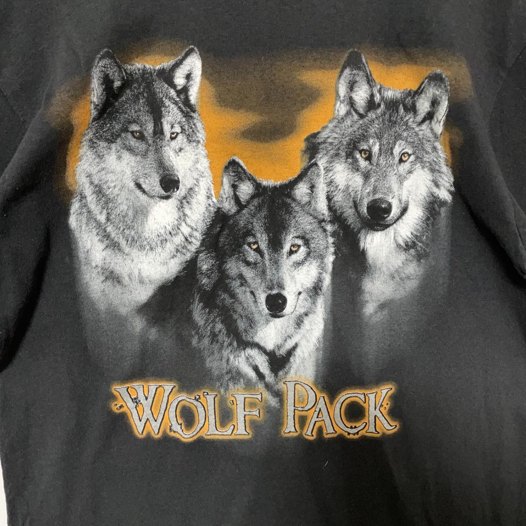 T-753 Lifestyle オオカミTシャツ 狼 アニマル M黒 USA古着 — image 5