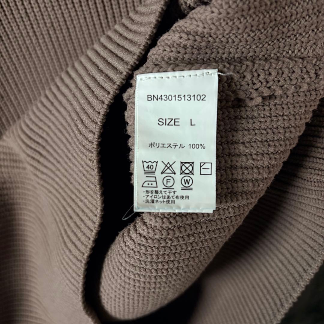 BACK NUMBER バックナンバー　編みクルーネックセーター　オリーブ　L — image 5