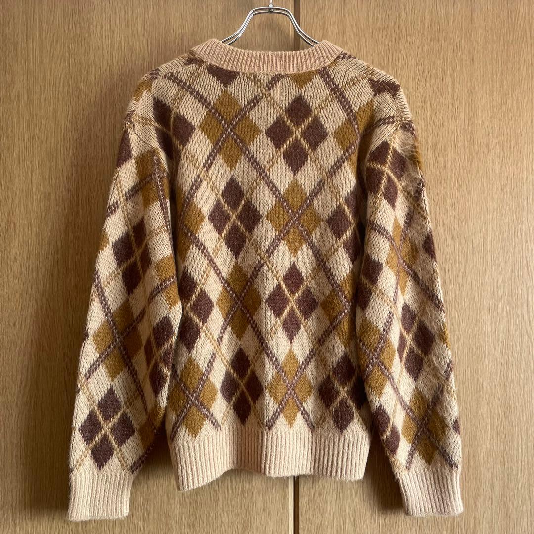 1960s National Vネックモヘアセーター アーガイル柄 — image 3