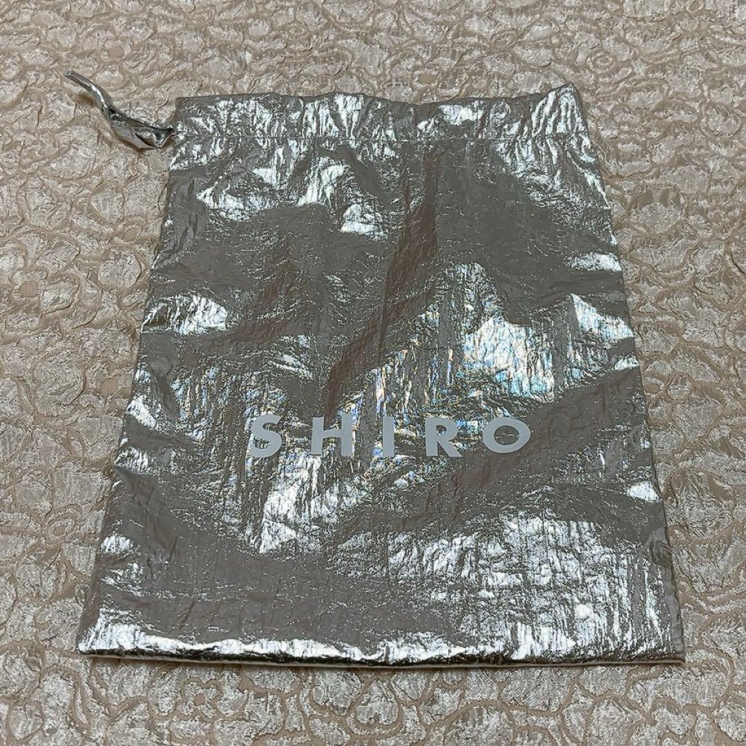 【新品】SHIRO ギフトポーチ シルバー ショップ袋 ショッパー 巾着 バック — image 4