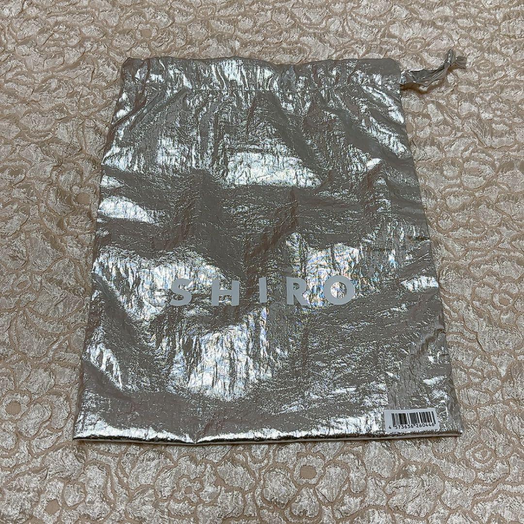 【新品】SHIRO ギフトポーチ シルバー ショップ袋 ショッパー 巾着 バック — image 5