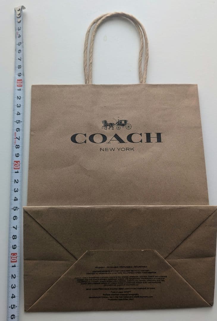 COACH コーチ ショップ袋 ショッパー 紙袋【アウトレット購入品】 — image 5