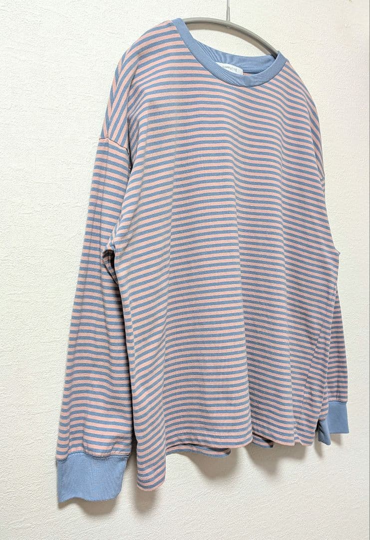 ​【SIMPLICITÉ】ボーダー長袖カットソー ピンク×ブルー ゆったり — image 2