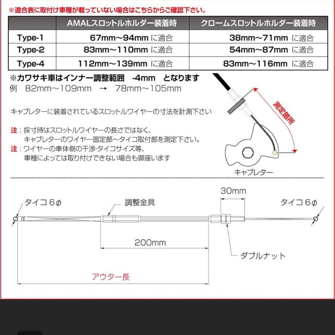 グッズ(GOODS) ユニバーサルスロットルワイヤー Type2-1200mm — image 4