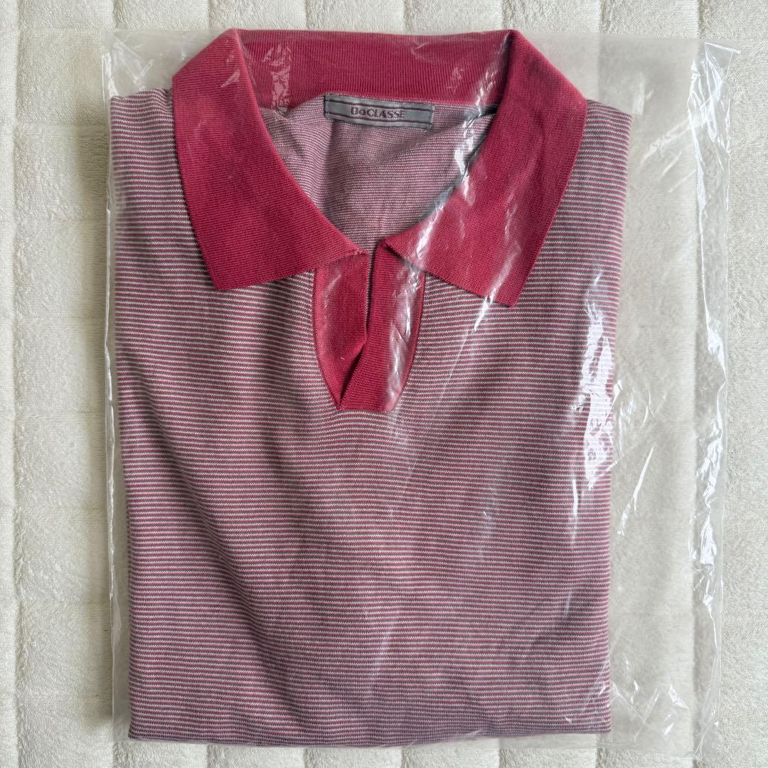 新品✨ DoCLASSE ボーダーニットポロ 半袖 XL — image 2