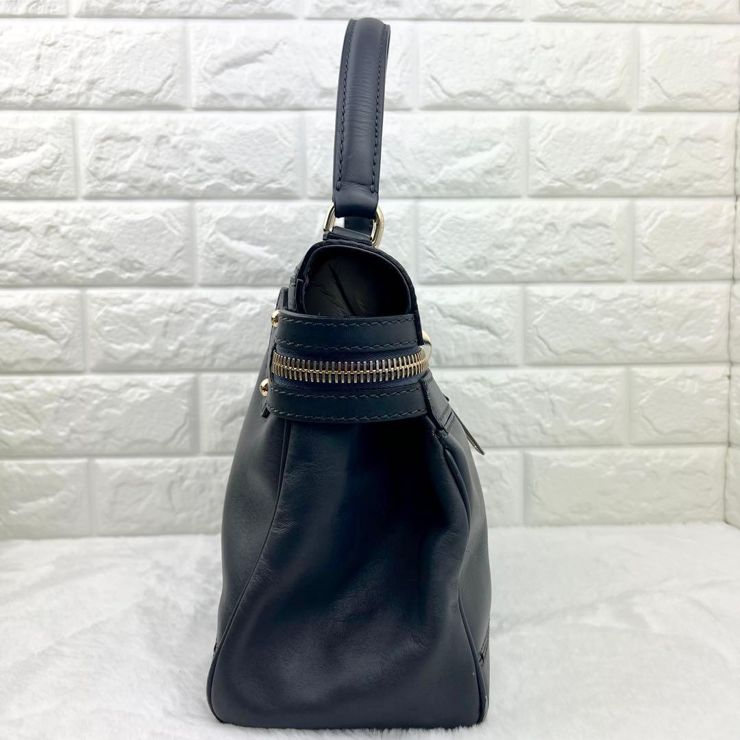 美品✨Max Mara マルゴー レザー 2WAY 本革 バッグ グレー — image 4