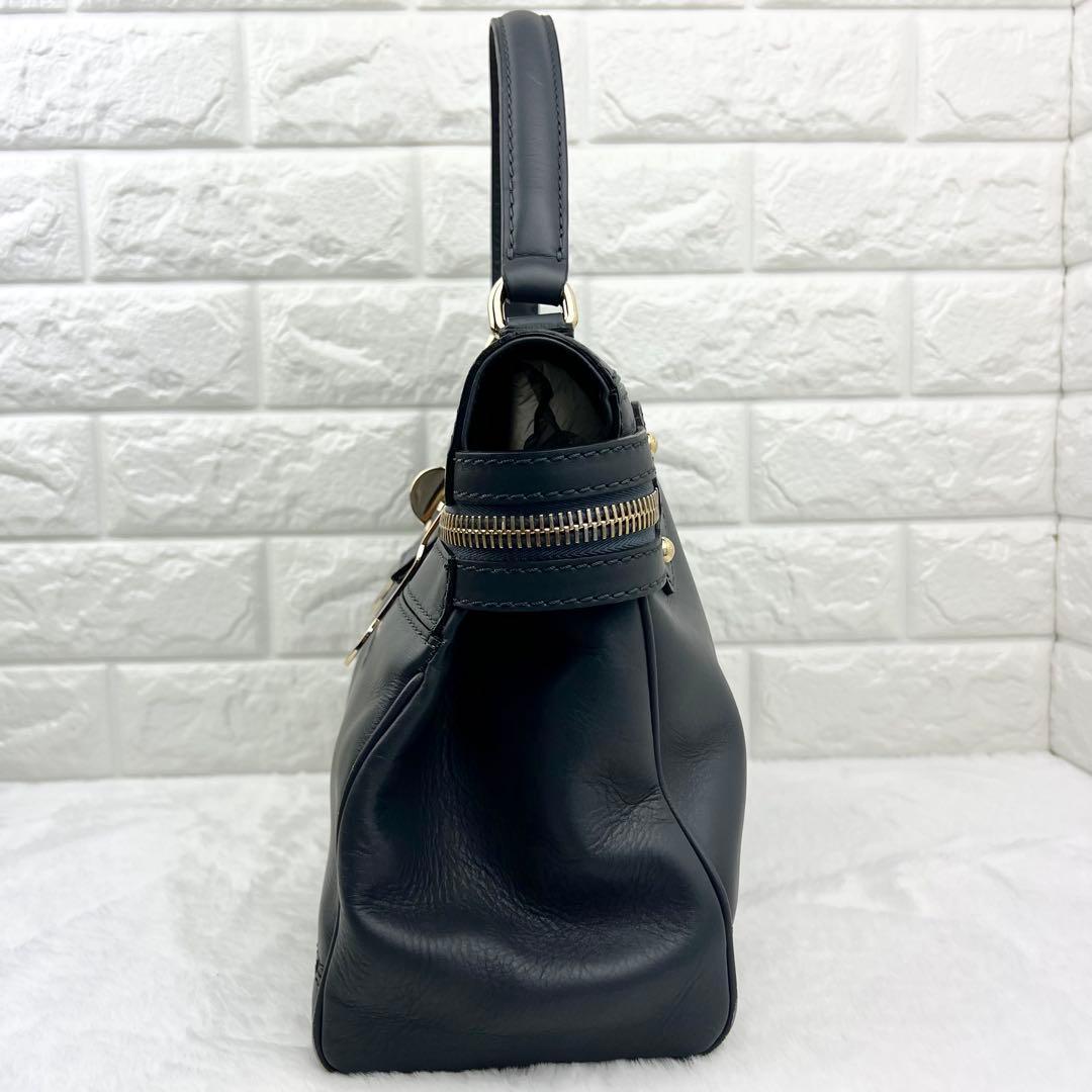 美品✨Max Mara マルゴー レザー 2WAY 本革 バッグ グレー — image 5