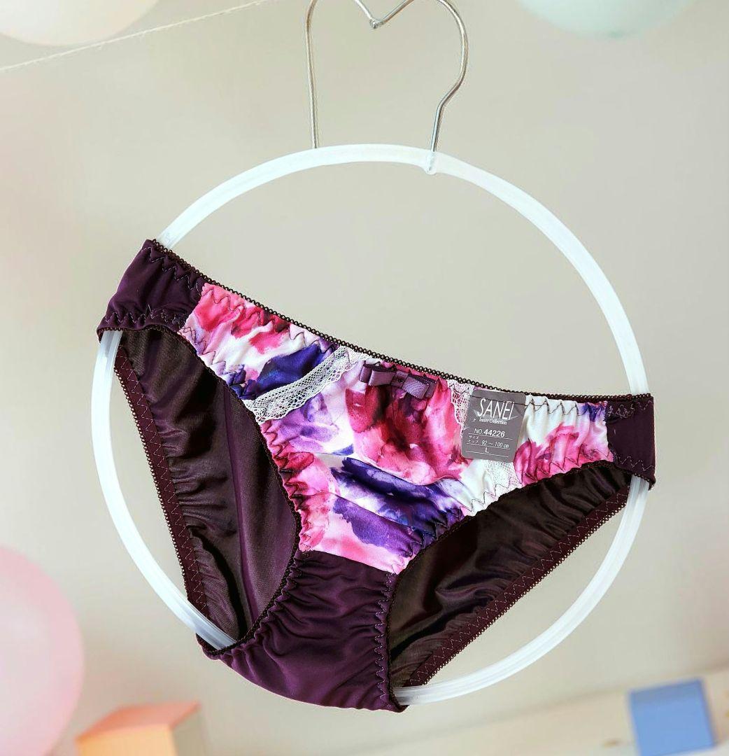 ☆タンス整理品　SANEI　パープル花柄グラデーション パンテイ♪素敵な女性 — image 4