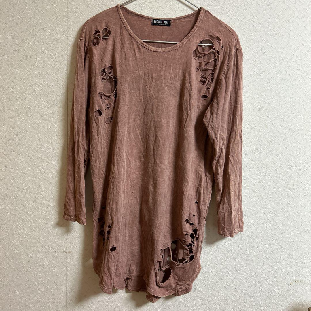 Fashion Nova ダメージ加工長袖Tシャツ — image 2