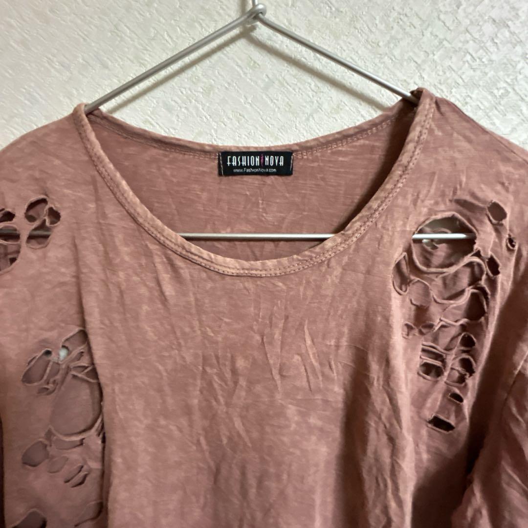Fashion Nova ダメージ加工長袖Tシャツ — image 4