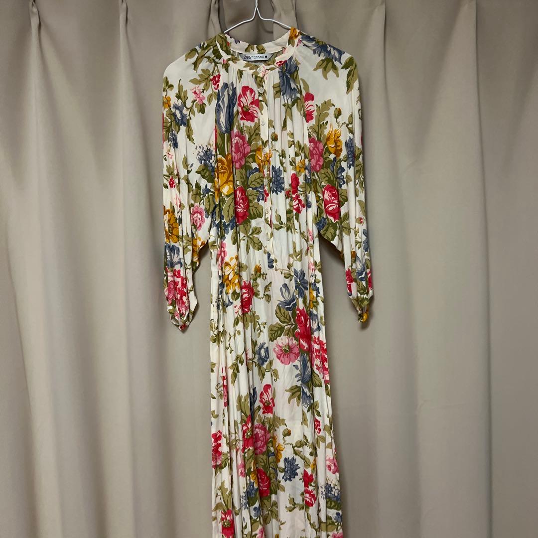 ZARA 花柄 長袖　ロングワンピース　M — image 3