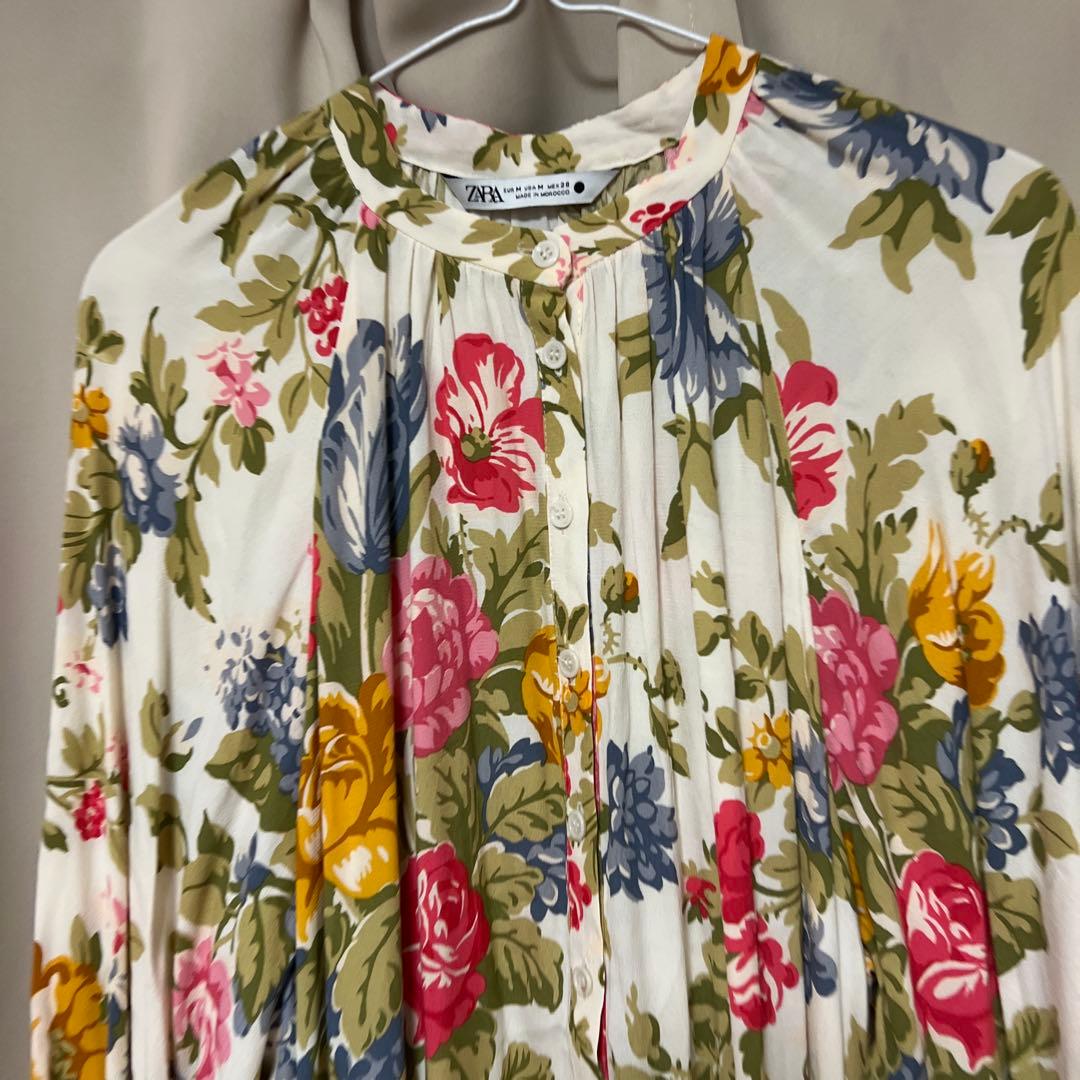 ZARA 花柄 長袖　ロングワンピース　M — image 5