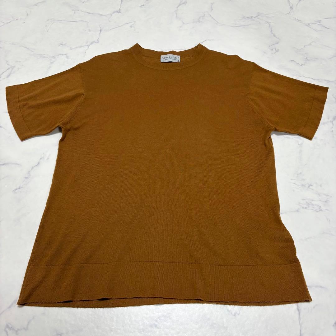 美品 JOHN SMEDLEY 現行タグ シーアイランドコットン 半袖ニットM — image 3