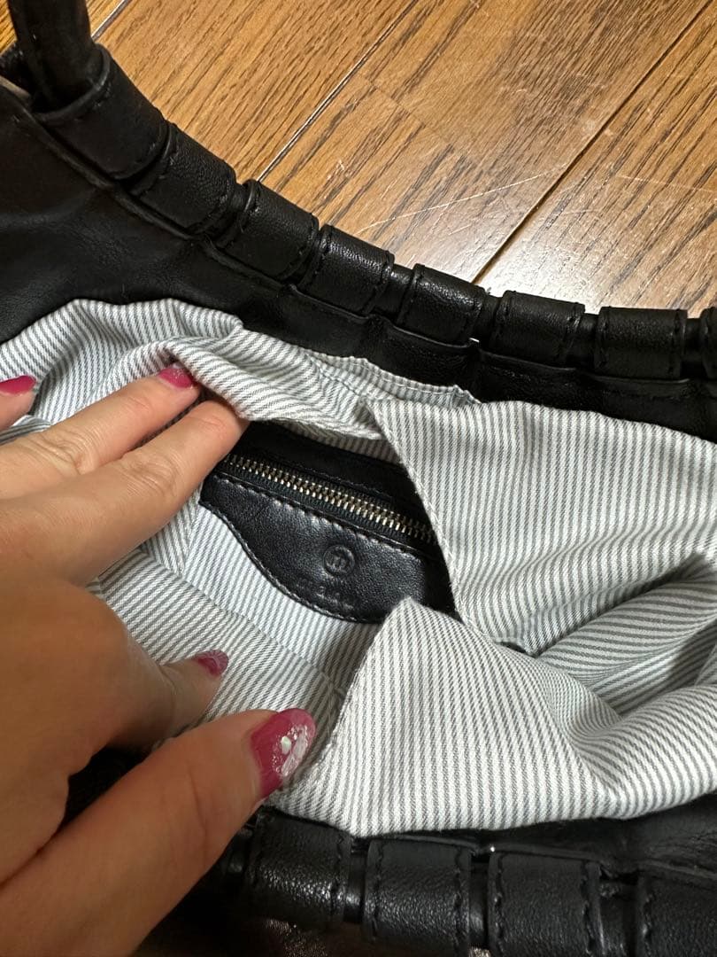 リボン　パール　ハンドバッグ　レディース　ベージュ — image 2