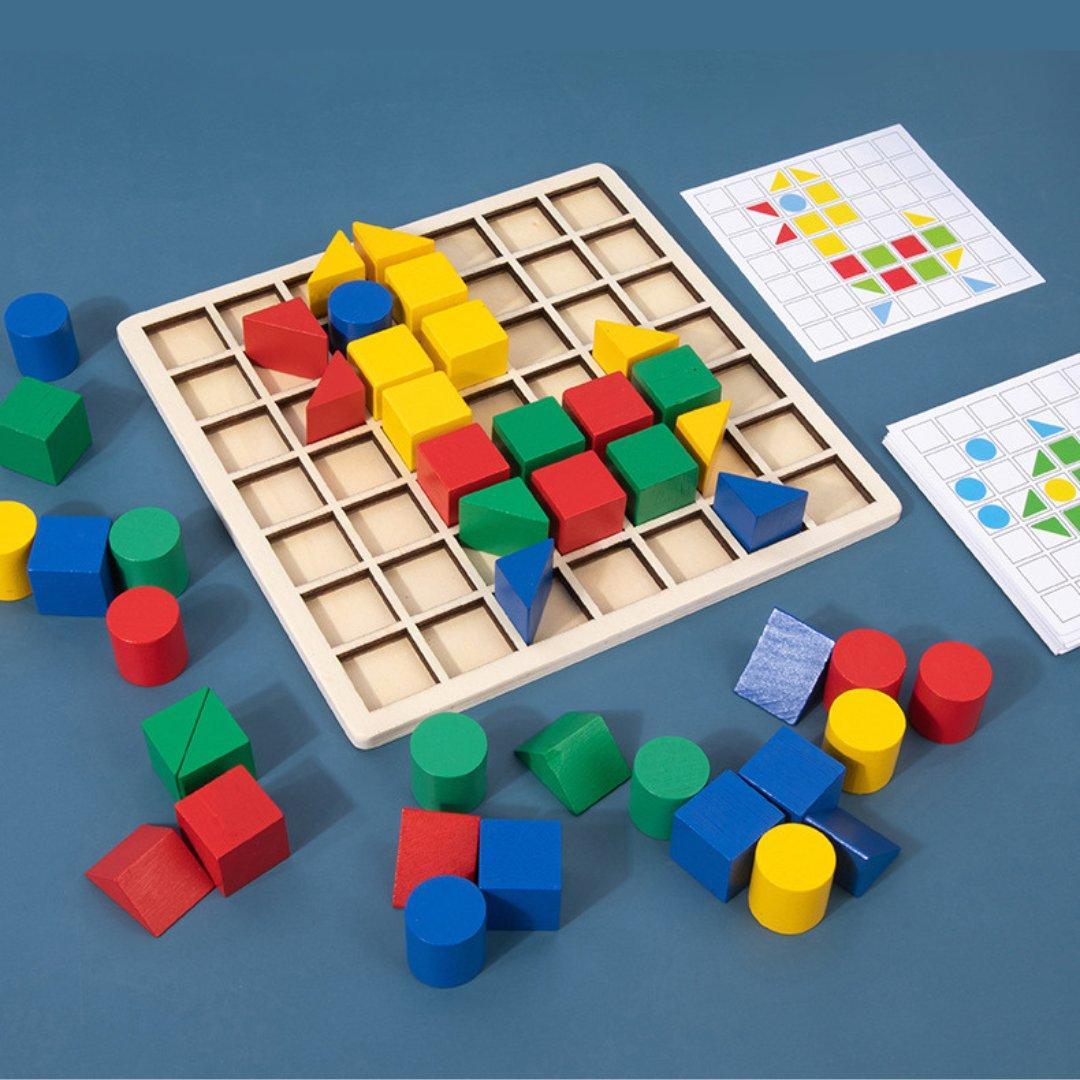 木製ブロックパズル タングラム 積み木 知育玩具 モンテッソーリ 図形認識 色彩 — image 3