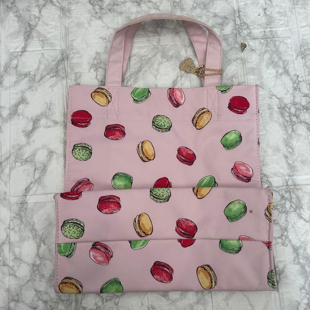LADUREE トートバッグ　ハンドバック　マカロン柄　ピンク — image 3