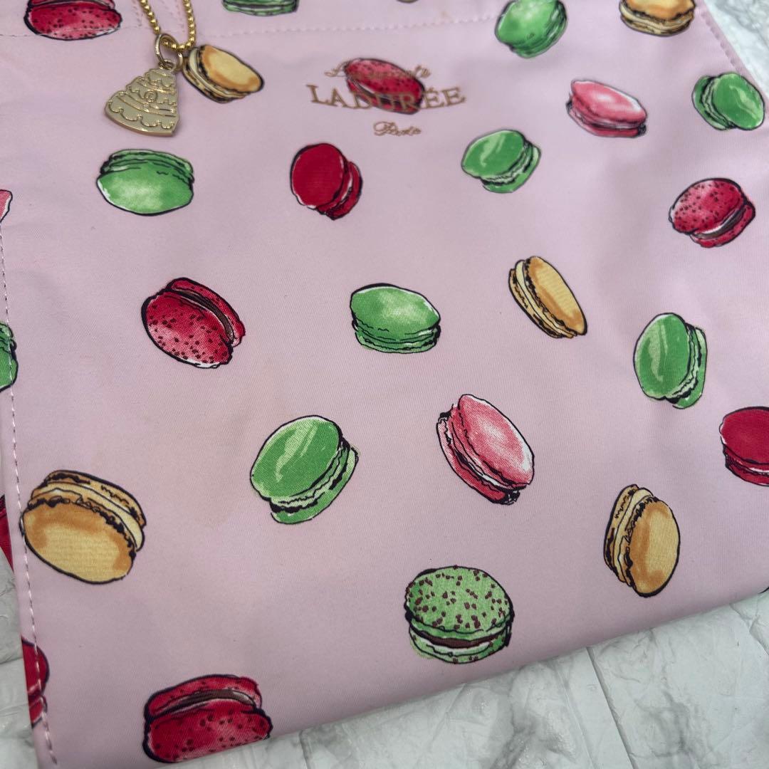LADUREE トートバッグ　ハンドバック　マカロン柄　ピンク — image 5