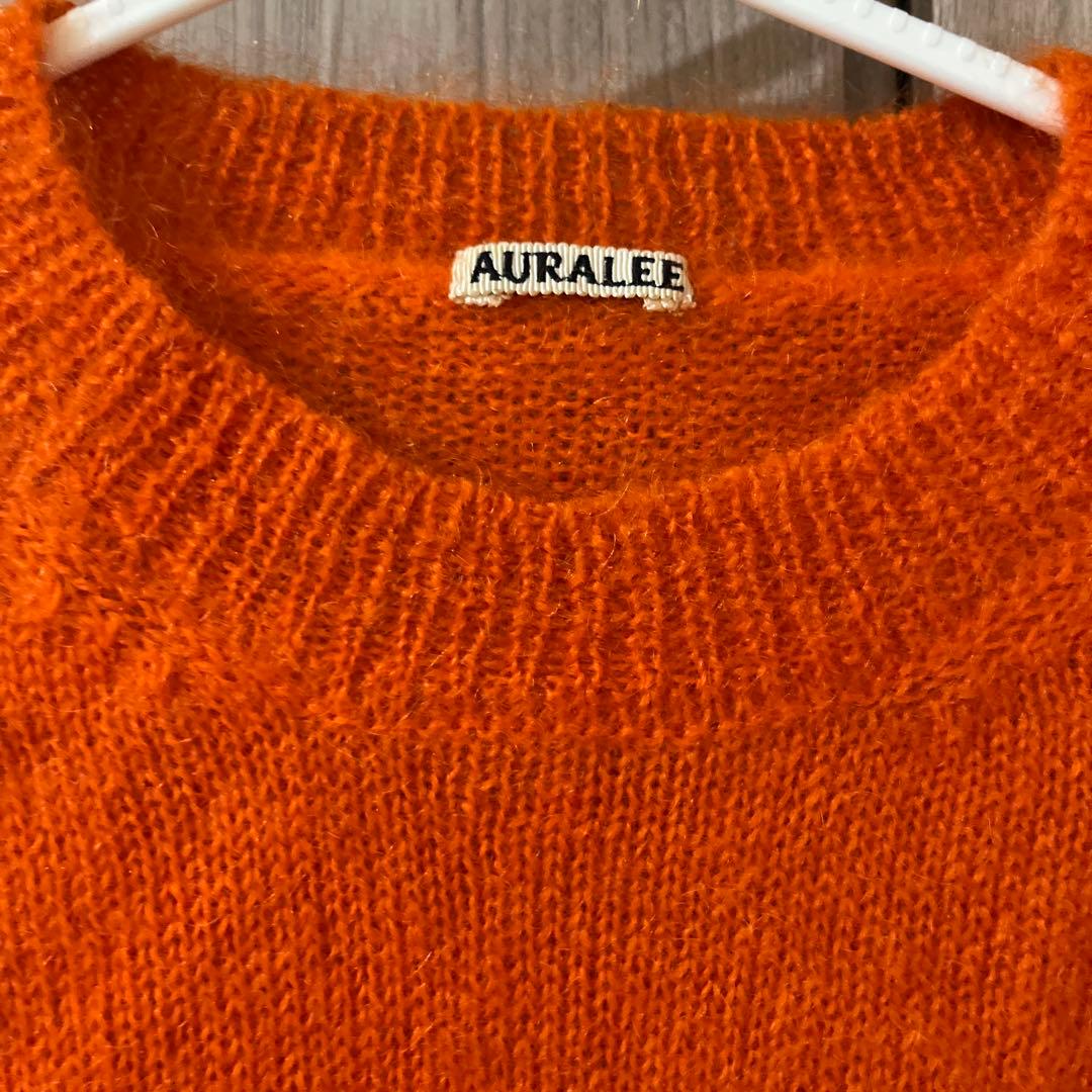AURALEE クルーネックニット オレンジ　モヘア　ss aw オーラリー — image 3