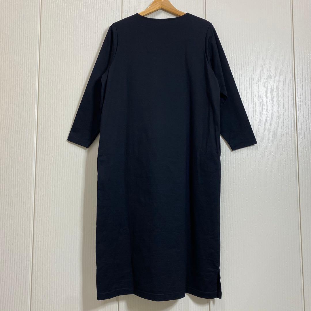 美品 LACOSTE BEAMS BOY 別注ボートネックドレス ワンピース 黒 — image 2