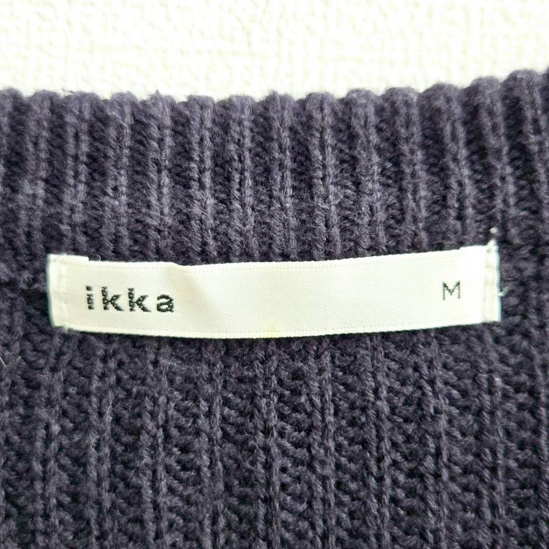 イッカ　クルーネックニットセーター(M)切替ボーダー　杢調　メンズ　カジュアル — image 4