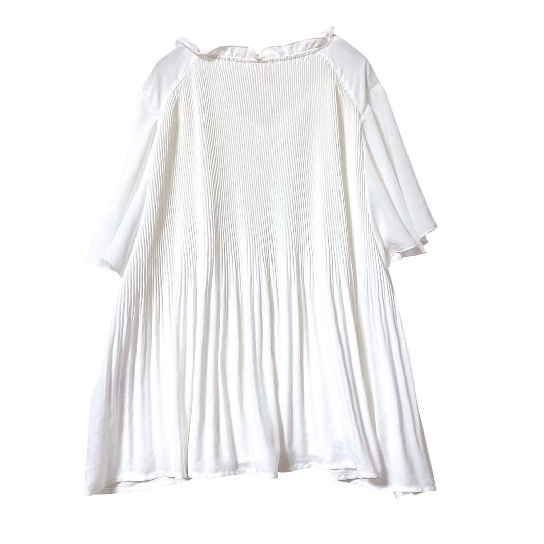 美品 HK WORKS LONDON プリーツブラウス 白 LL — image 2