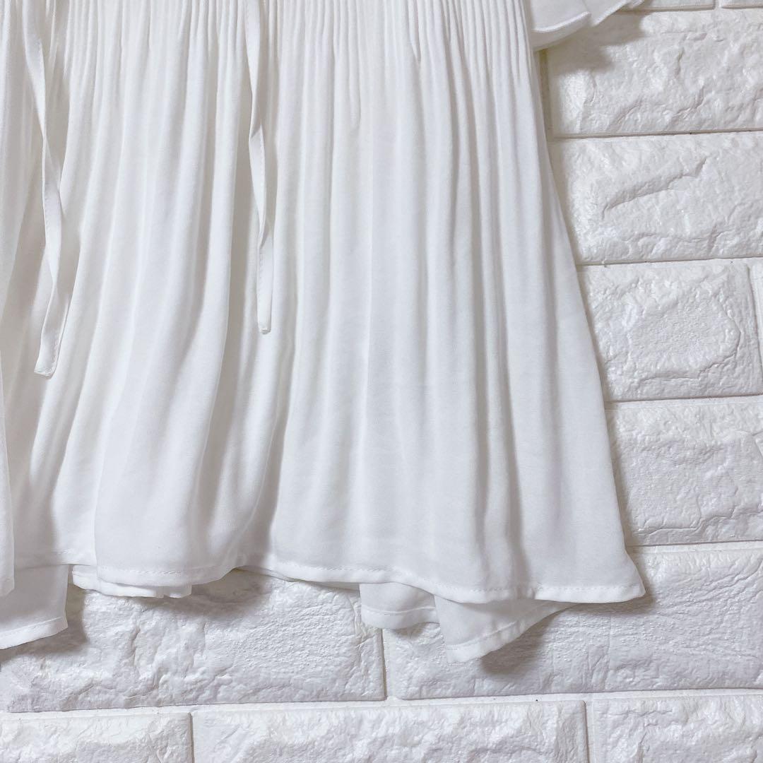美品 HK WORKS LONDON プリーツブラウス 白 LL — image 4