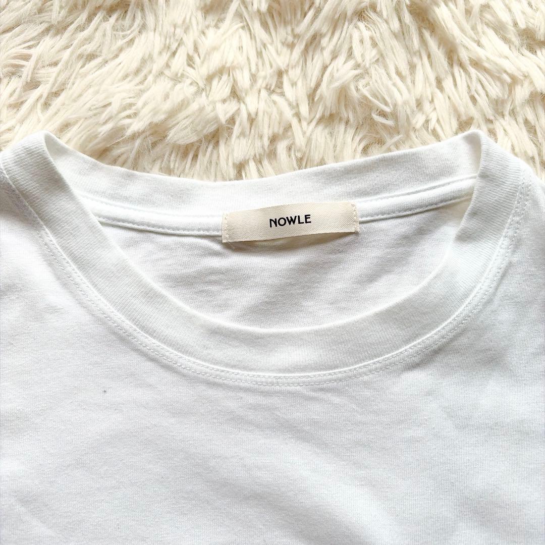 【美品】NOWLE カレッジロゴ Tシャツ ユニセックス ストリート 白 M — image 4