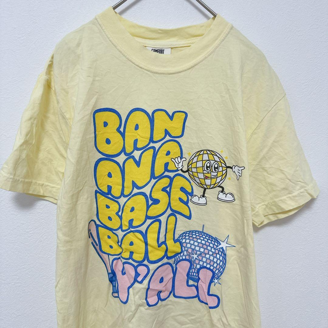 コンフォートカラーズ Ｔシャツ クルーネック 半袖 バナナプリント S 黄 綿 — image 2