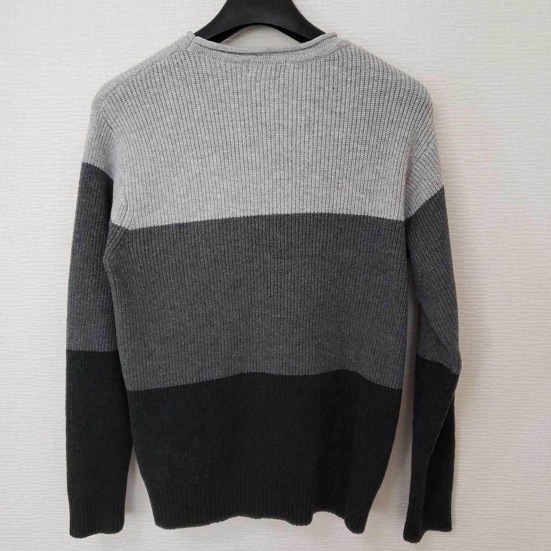NAVY ボーダー ニットセーター M — image 2