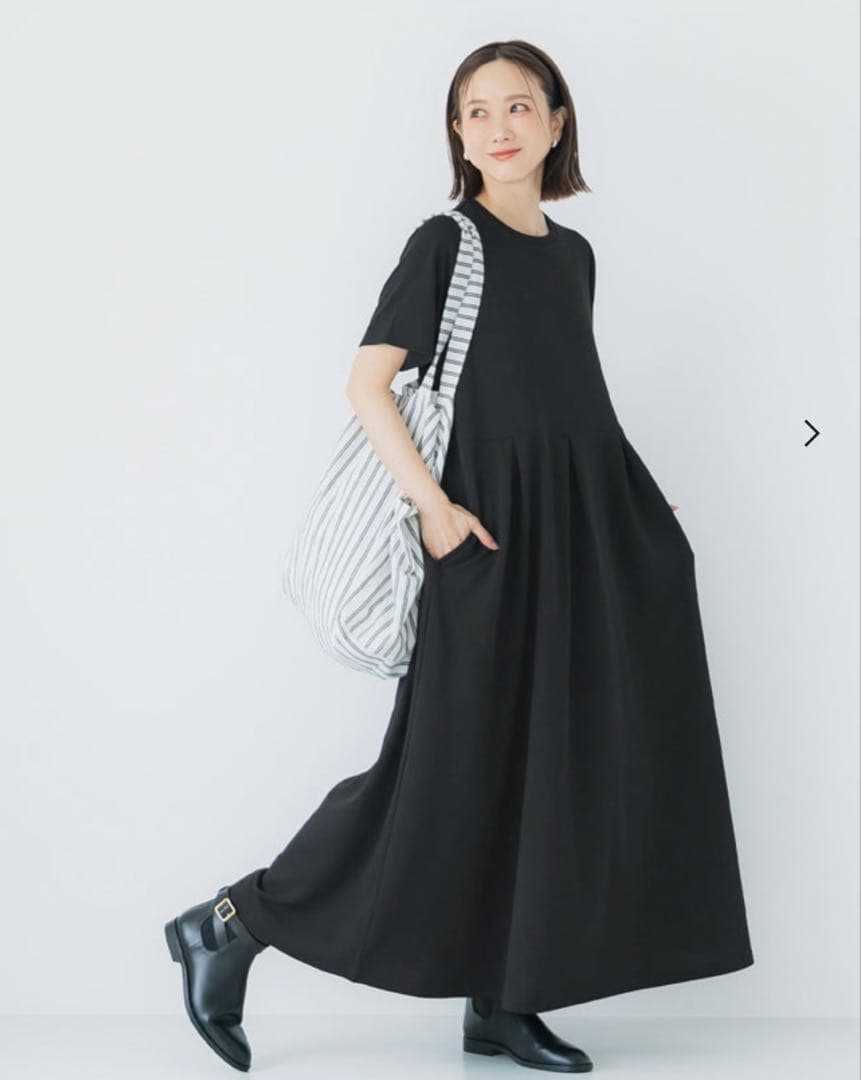 coca【田中里奈着用】ライトエンボスタックワンピース　L — image 3
