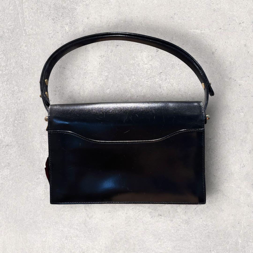 Launer London ローナー ヴィンテージ レザー ハンドバッグ 黒 — image 2