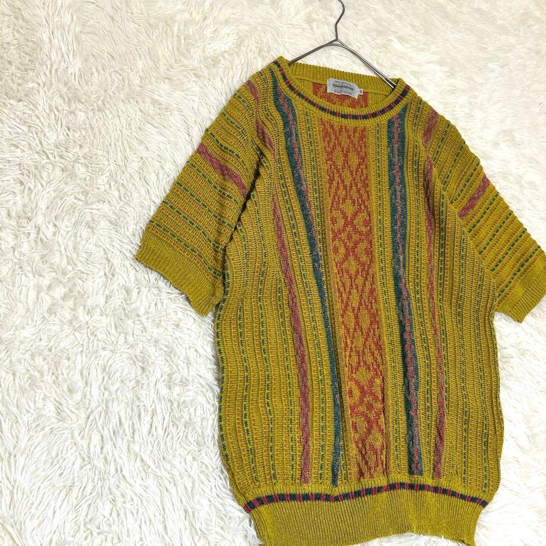 ✨美品✨BAZZANTIメンズサマーニット【L】ユニセックス　リネン混マスタード — image 4